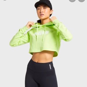 Green Gymshark cropped hoodie